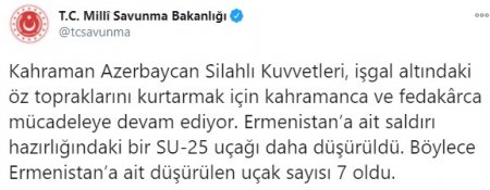 Düşmənin daha bir Su-25 təyyarəsi vuruldu - FOTO